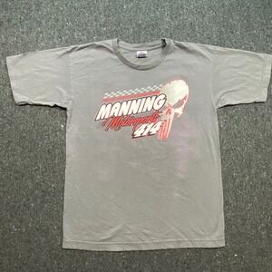 Bayside Racing Mens Medium Roger Manning Motorsports 414 Graphic Shirt Gray USA
